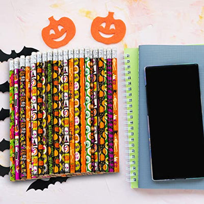 JOYIN 48 Stück Halloween-Bleistift-Sortiment mit Radiergummi in 12 Designs für Halloween, Kinder, Geschenk, Preis, Partyzubehör