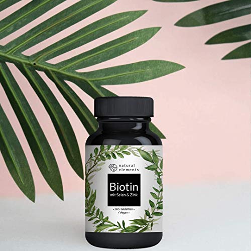 Biotin + Selen + Zink für Haut, Haare & Nägel - 365 vegane Tabletten - Premium Verbindungen z.B. von Albion® - Ohne Magnesiumstearat, laborgeprüft & in Deutschland produziert