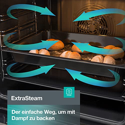 Gorenje OptiBake BOS6737 E02B Einbau-Backofen / 77L / AquaClean/Heißluft/ExtraSteam/AirFry/PerfectGrill/Pizzamode 300°C/Schwarz