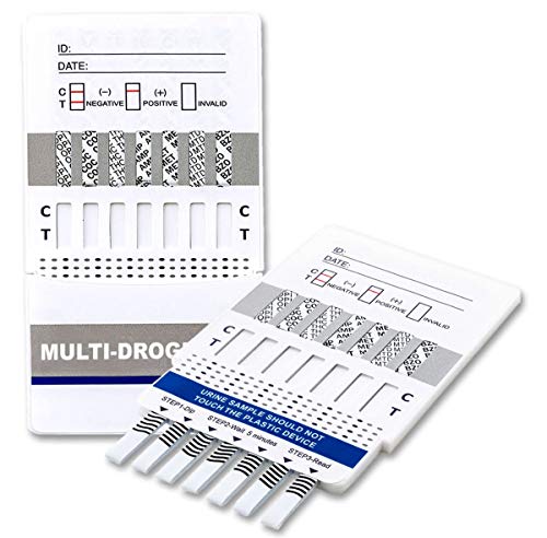 5 x One+Step Drogentest, Drogenschnelltest für 7 Drogenarten I Kokain I Cannabis I Methampetamin I Opiate I Amphetamine I EDDP I Benzodiazepine