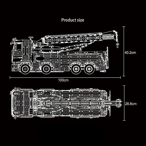 Mould Technik Kran LKW 19008, Technik Pneumatik LKW Ferngesteuert, 10966 Teile Technic Kranwagen Motorisierte Modell mit 19 Motoren, Custom Bausteine Kompatibel mit Lego Technik