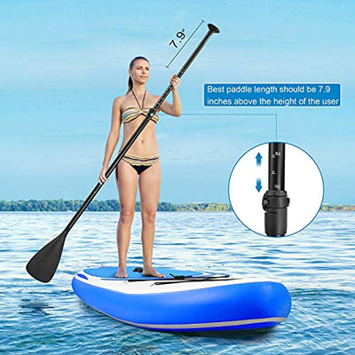 Stand Up Paddling Board Aufblasbares Paddle Board SUP Paddle Board Zubehör Rucksack Paddle Line Pumpe Rutschfestes Deck Angeln Yoga 305 * 76 * 15cm Erwachsene & Jugendliche & Kinder