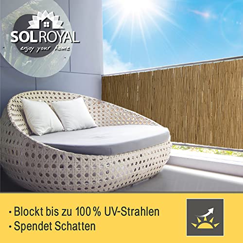 Sol Royal Schilf Sichtschutz Zaun 90x600 cm SolVision S36 - langlebiger & witterungsbeständiger 100% Schilfrohr Sicht Schutz Indoor & Outdoor für Balkon, Terrasse, Garten - Windschutz & Sonnenschutz