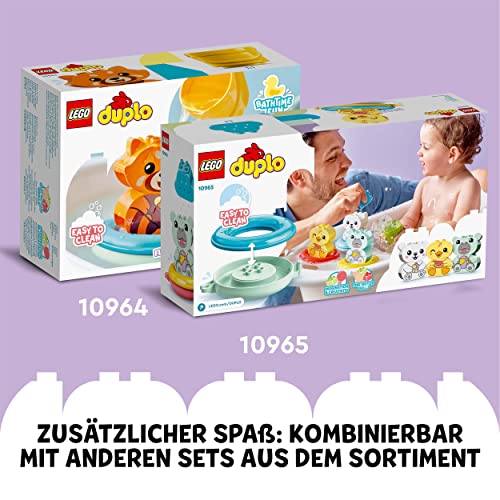 LEGO 10966 DUPLO Badewannenspaß: Schwimmende Tierinsel, Badespielzeug für Babys und Kleinkinder von 1,5 - 3 Jahre, Badewannenspielzeug, Lernspielzeug für Jungen und Mädchen