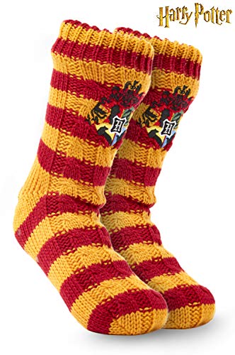 Harry Potter Winter Socken - 1 Paar Kuschelsocken Flauschige - Damen Mädchen Herren Hausschuhsocken mit Rutschfester ABS Sohle und Flauschigem Sherpa-Futter Warm Kuschelig Thermosocken - Größe 36-41