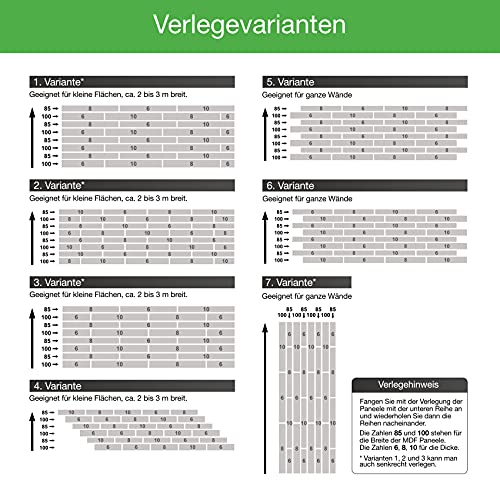 HEXIM Wandverkleidung - Stilvolle 3D Paneele mit 7 Verlegevarianten, Holzpaneele aus MDF - (1,13qm Eiche Sonoma) Wandverblender Paneel Verkleidung Innenbereich