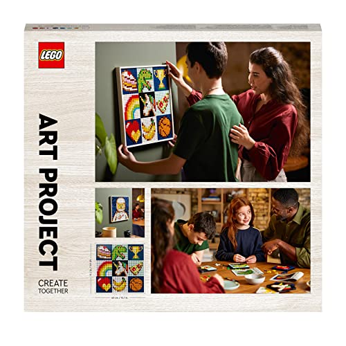 LEGO 21226 Art Gemeinsames Kunstprojekt, Canvas-Wanddeko, kreative Tätigkeit, Weihnachtsgeschenkidee für Kinder, Erwachsene, Familien, Mosaik Bastelset