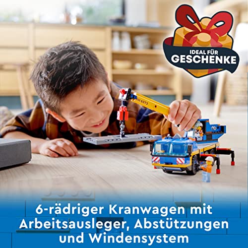 LEGO 60324 City Geländekran, Mobilkran, LKW-Spielzeug, Kinderspielzeug für Jungen und Mädchen ab 7 Jahren, Baufahrzeug Set, Geschenk zu Weihnachten