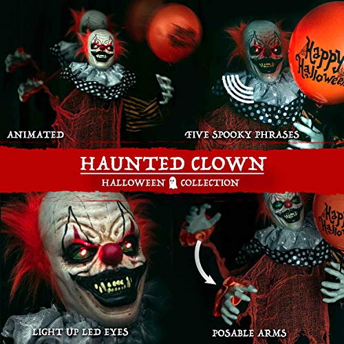 Holidayana Halloween Animatronic Clown mit Ballon Halloween Deko