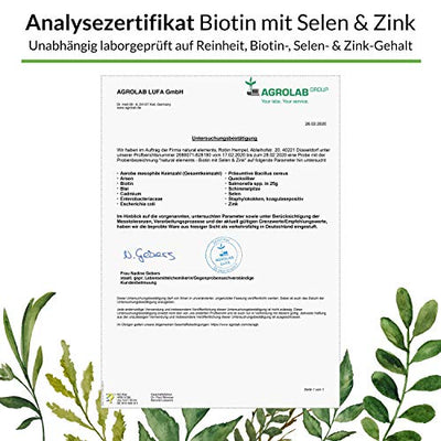 Biotin + Selen + Zink für Haut, Haare & Nägel - 365 vegane Tabletten - Premium Verbindungen z.B. von Albion® - Ohne Magnesiumstearat, laborgeprüft & in Deutschland produziert