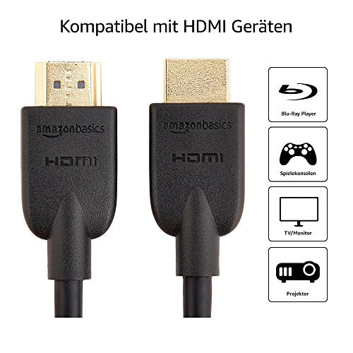 Amazon Basics – Hochgeschwindigkeitskabel, Ultra HD HDMI 2.0, unterstützt 3D-Formate, mit Audio Return Channel, 1,8 m