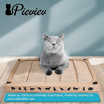 Pieviev Kratzbrett für Katzen (44.5x25.9x3.5cm) Sisal Scratching Pad Katzenspielzeug mit Katzenminze (1 Stück)