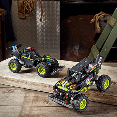 LEGO 42118 Technic Monster Jam Grave Digger Truck - Gelände-Buggy 2-in-1 Set, Spielzeugauto mit Rückziehmotor für Jungen und Mädchen ab 7 Jahren