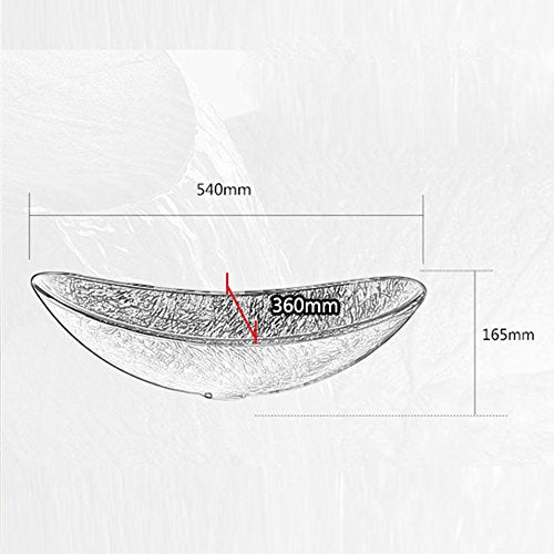 HomeLava Aufsatzwaschbecken Modern Gehärtetes Glas Oval Waschbecken mit Ablaufgarnitur, Montagering (ohne Wasserhahn)