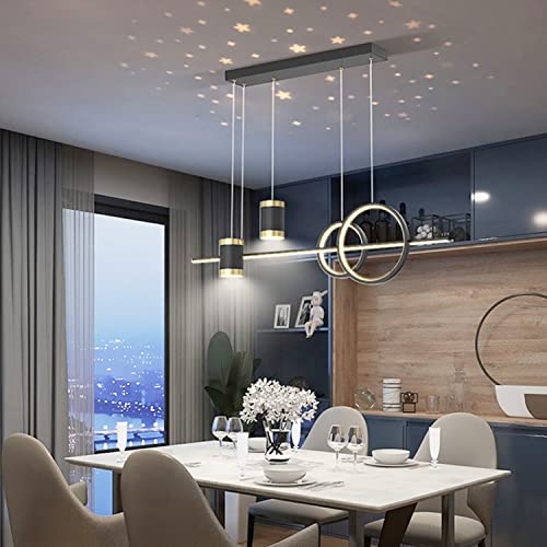 LED Pendelleuchten Esstisch Dimmbar Hängeleuchte mit Fernbedienung Esstischlampe Sternenhimmel Design Hängelampe Wohnzimmer Höhenverstellbar Modern Kreativität Esszimmer Küche Bar kronleuchter 100cm