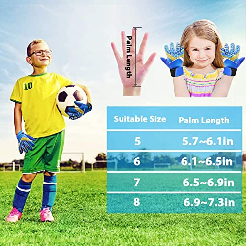 Jalunth Torwarthandschuhe Kinder Jungs Jungen Mädchen Junior Fussballhandschuhe Fußballhandschuhe Trainingshandschuhe Torwart Fussball Fußball Handschuhe mit rutschfeste Latex Handfläche