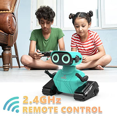 GILOBABY RC Roboter Kinder Spielzeug, Ferngesteuerter Roboter mit 2,4 GHz Fernbedienung, LED-Augen, Flexible Arme, Singender und Tanzender, Geschenke für Kinder Jungen und Mädchen ab 3 Jahre – Blau