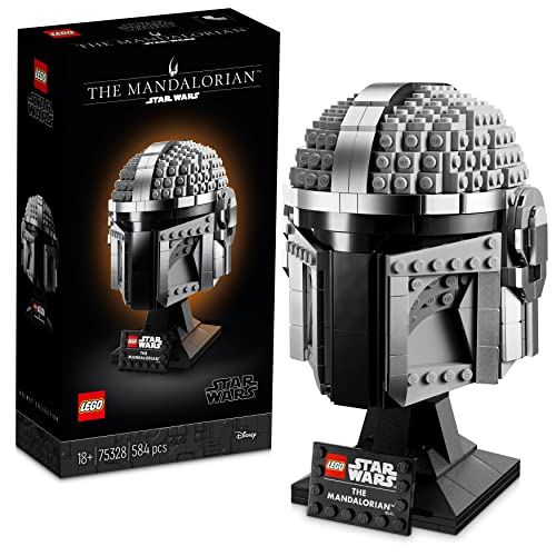 LEGO 75328 Star Wars Mandalorianer Helm Modell, Sammlerstück Zimmer-Deko und EIN tolles Geschenk für Erwachsene, Bausatz, Männer, Frauen, Mama, Papa, Sammler-Geschenkidee