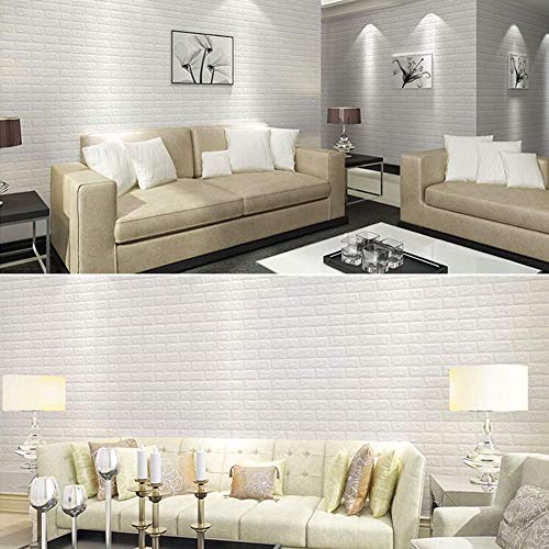 CXING 10 Stück 3D Ziegel Tapete, Selbstklebend Wandpaneele, Wasserfest Wandaufkleber, Wallpaper, DIY Imitation Brick Self Adhesive Wall Sticker für Badezimmer, Schlafzimmer, Wohnzimmer, Balkon, Küchen