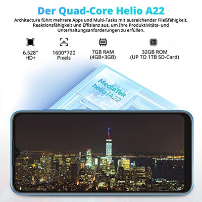 Smartphone Ohne Vertrag, OSCAL C60 4G Android 11 Handy Günstig mit 6.5 Zoll HD+ Display, 2.0 GHz Processor 4GB RAM 128GB Erweitern, 13+5MP Kamera, 4780mAh Akku, Dual SIM Handys mit 3-Kartenfächer