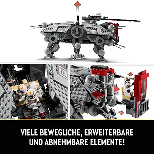 LEGO 75337 Star Wars at-TE Walker, Bewegliches Spielzeugmodell, Set mit Minifiguren inkl. 3 Klonsoldaten, Kampfdroiden und Zwergspinnendroide, Geschenk zu Weihnachten