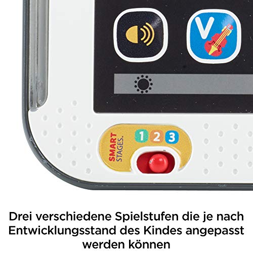 Fisher-Price CDG57 - Lernspaßtablet, mit Geräuschen, Musik und Lichtern, 3 Entwicklungsstufen, Babyspielzeug ab 12 Monaten