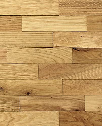 wodewa Wandverkleidung Holz 3D Optik Eiche Rustikal 1m² Wandpaneele Moderne Wanddekoration Holzverkleidung Holzwand Wohnzimmer Küche Schlafzimmer Geölt