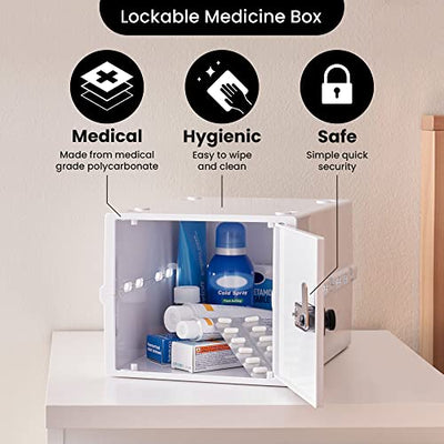 Lockabox One™ | Kompakte und hygienische Verschlussbox für Lebensmittel und Medikamente sowie zum sicheren Aufbewahren von Gegenständen zu Hause (Opal White)