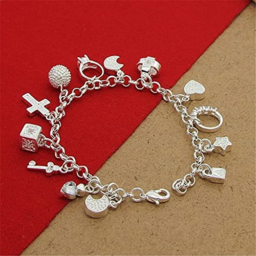 Armband 925 Sterling Silber Armband Mit Mehreren Anhängern Zirkon Armbänder Für Damen Party Charm Schmuck Geschenk