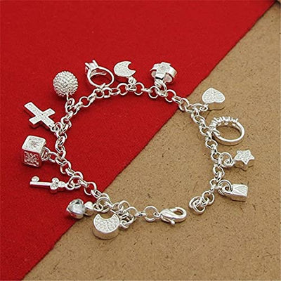 Armband 925 Sterling Silber Armband Mit Mehreren Anhängern Zirkon Armbänder Für Damen Party Charm Schmuck Geschenk