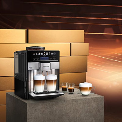 Siemens Kaffeevollautomat EQ.6 plus s700 TE657503DE, für viele Kaffeespezialitäten, Milch-Aufschäumdüse, Keramikmahlwerk, Doppeltassenfunktion, Antikalk, automatische Dampfreinigung, 1500 W, edelstahl