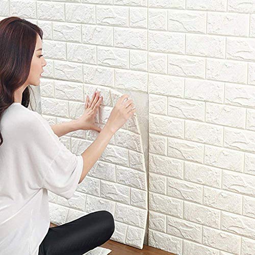 CXING 10 Stück 3D Ziegel Tapete, Selbstklebend Wandpaneele, Wasserfest Wandaufkleber, Wallpaper, DIY Imitation Brick Self Adhesive Wall Sticker für Badezimmer, Schlafzimmer, Wohnzimmer, Balkon, Küchen