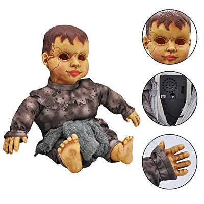 JOYIN Halloween Gruselige Puppe Sound Activated Haunted Doll für Halloween Dekoration Requisiten