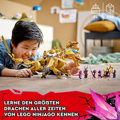 LEGO 71774 NINJAGO Lloyds Ultragolddrache, Set mit Drachen-Figur und 9 Mini-Actionfiguren inkl. Lloyd, Kai und Zane, Spielzeug für Kinder ab 9 Jahren, Geschenk für Mädchen und Jungen