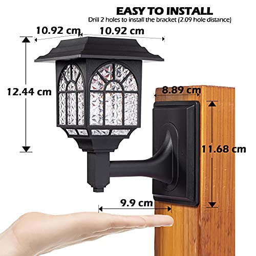 LeiDrail Solar Wandleuchte Aussen, Wasserdicht Solarlampen für Außen Garten Deko Solarleuchte Led Beleuchtung für Zaun Wand Garage Balkon Hinterhof Treppe, Warmweiß 2 Stück