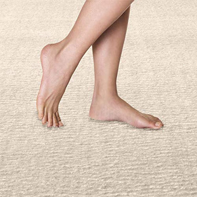 Taracarpet Badematte Fiona rutschfest waschbar Badezimmerteppich sehr weich und als Set kombinierbar Uni Creme 120 cm rund