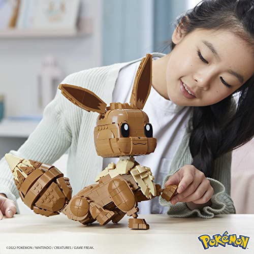 MEGA Construx GMD34 - Pokémon Jumbo Evoli (30cm), Bauset mit beweglicher Figur, Spielzeug ab 10 Jahren