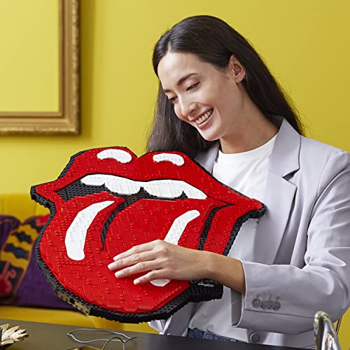 LEGO 31206 Art The Rolling Stones Logo Bastelset für Erwachsene, Geschenk für Männer, Frauen, Ehemann, Ehefrau, Musikfans mit Soundtrack, DIY - Haus oder Büro 3D-Deko, 60-jähriges Jubiläum Sammlerset