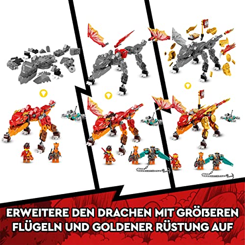 LEGO 71762 NINJAGO Kais Feuerdrache EVO, Drachen Spielzeug ab 6 Jahren mit Feuerdrachen- und Schlangen-Figur, mit Ninjas und Boa-Jäger