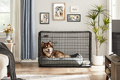 FEANDREA Hundekäfig, Hundebox, klappbar, 122 x 74,5 x 80,5 cm, schwarz PPD48H