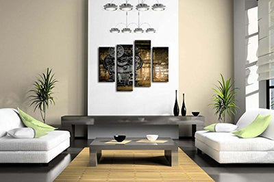 4 Panel Steampunk Maschine Alte Fabrik Wandkunst Malerei Dekor für Wohnzimmer Der Bilddruck auf Leinwand Die Architektur Kunstwerk Bilder für Home Office Moderne Dekoration