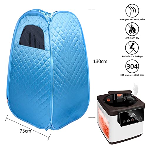 Tabeskly Mini Tragbare Mobile Sauna FüR Zuhause Dampfsauna Saunakabine Saunazelt Heimsauna Zeltsauna Portable Saunen Faltsauna 1 Person Homesauna Verdicken（Blau 1,3 Meter Hoch）