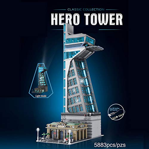 iVansa Super Heroes Avengers Tower Architektur Modellbau Bausteine, 5883 Teile Heroes Tower Modular Haus Bausteine Architektur Klemmbaustein Kompatibel mit Lego