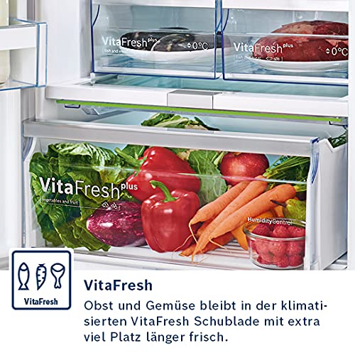 Bosch KIF81PFE0 Serie 8 Einbau-Kühlschrank, 177,5 x 56 cm Nische, 289 L, Flachscharnier, Made in Germany, VitaFresh pro 3x längere Frische, LED-Beleuchtung gleichmäßige Ausleuchtung