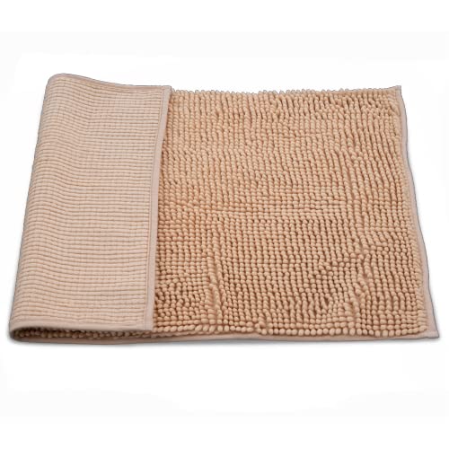 Tatkraft Emil - Chenille Badezimmerteppich rutschfest - 50x80cm - Maschinenwaschbar Badvorleger - Anti-Rutsch Badematte - Ultra Weich Badteppich - Mikrofaser - 100% Polyester