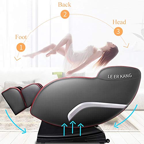 Lzour SL-Track-Massagestuhl, 4D-Ganzkörper-Zero-Gravity-Shiatsu-Recliner-Massagestühle mit Raumkapselauto-Erkennung 12 Massagemodi-Walze,Rot