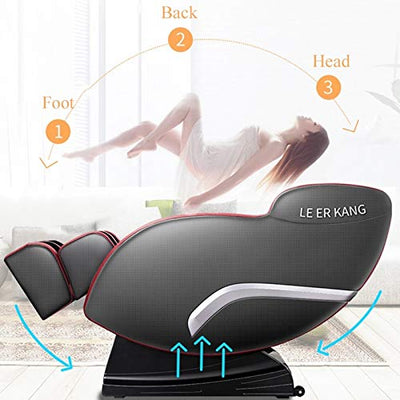 Lzour SL-Track-Massagestuhl, 4D-Ganzkörper-Zero-Gravity-Shiatsu-Recliner-Massagestühle mit Raumkapselauto-Erkennung 12 Massagemodi-Walze,Rot