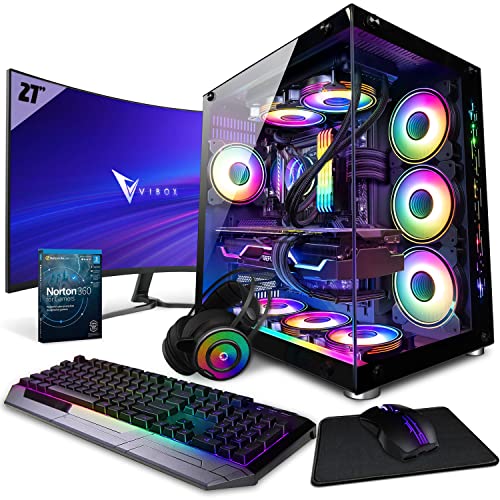 Vibox VII-110 Gaming PC SG-Series - 27" 144Hz Curved Monitor-Paket - Intel i7 12700F Prozessor 4.9GHz - RTX 3090 Ti 24GB Grafikkarte - 32GB RAM - 1TB NVMe M.2 SSD - Windows 11 - WiFi