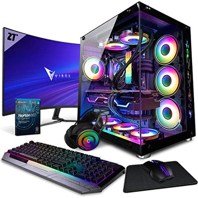 Vibox VII-62 Gaming PC SG-Series - 27" 144Hz Curved Monitor-Paket - Intel i7 12700F Prozessor 4.9GHz - Radeon RX 6700 XT 12GB Grafikkarte - 32GB RAM - 1TB NVMe M.2 SSD - Windows 11 - WiFi