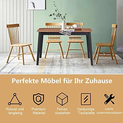 COSTWAY Esstisch Holz 110 x 71 x 75 cm, Esszimmertisch Speisetisch für 4 Personen, Küchentisch für Wohnzimmer Esszimmer Restaurant